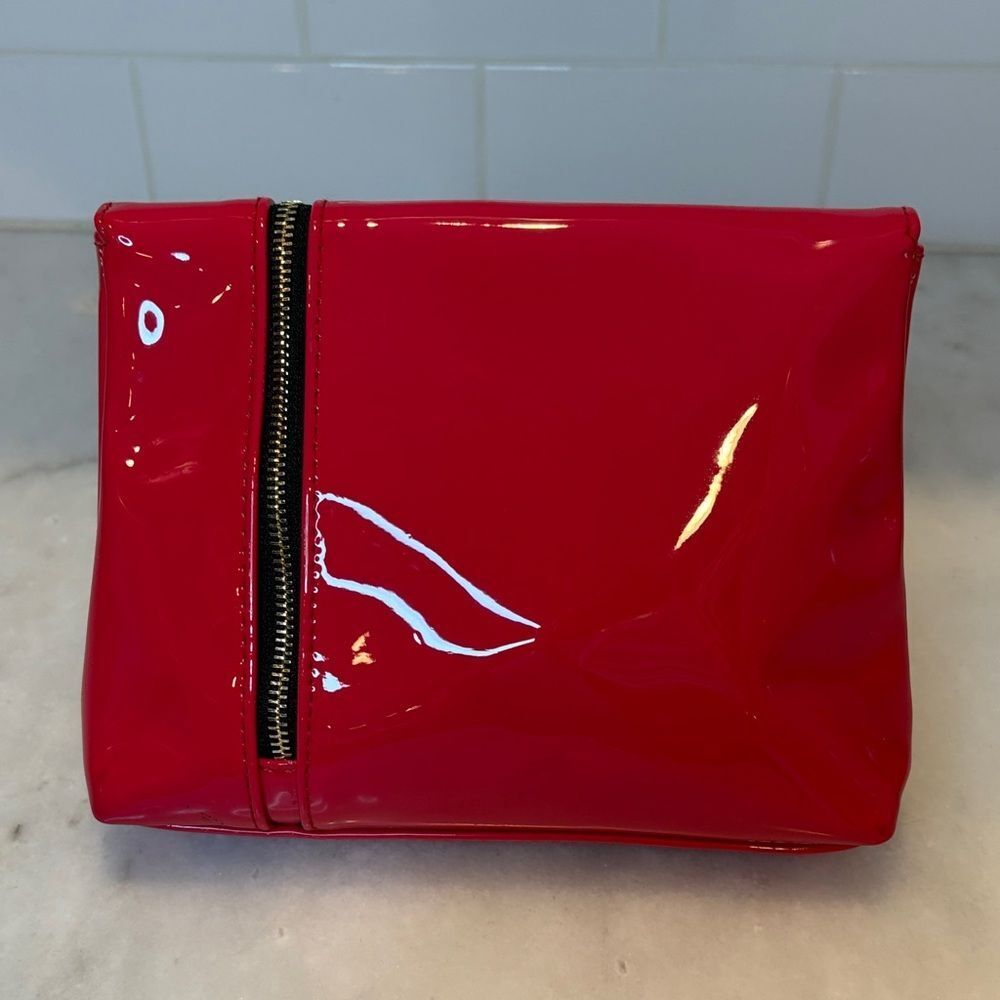 Yves Saint Laurent Purse Vibrant Red Patent Leather Clutch Cosmetic Bag NWT - Picture 7 of 15